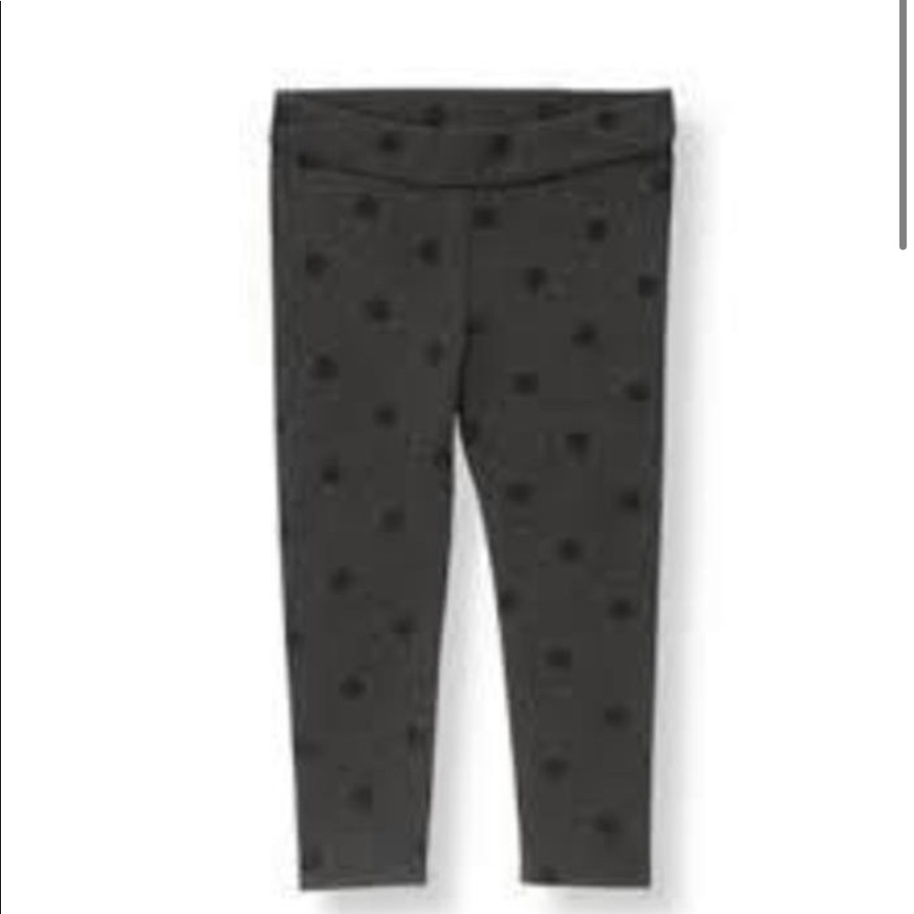 Janie and Jack Grey and Black Polk Dot Leggings